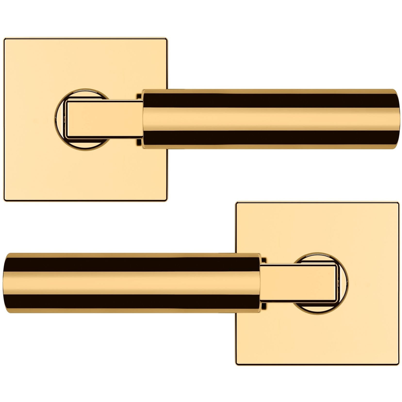 Satin Nickel Passage Door Lever Set with Square Rose A3094