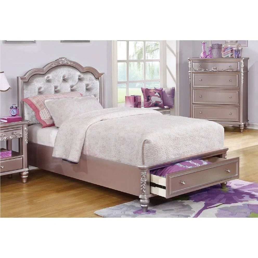Metallic Lilac Twin Storage Bed R65960