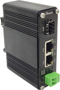 Industrial Ethernet Media Converter POE+ 30W Aluminum Case 2 RJ45 Port 1 SFP Port 12~48V DC Input G436