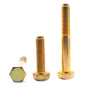 1/4-20 x 1 1/8 Coarse Thread Hex Cap Screw Yellow Zinc Plated Alloy Steel U95089