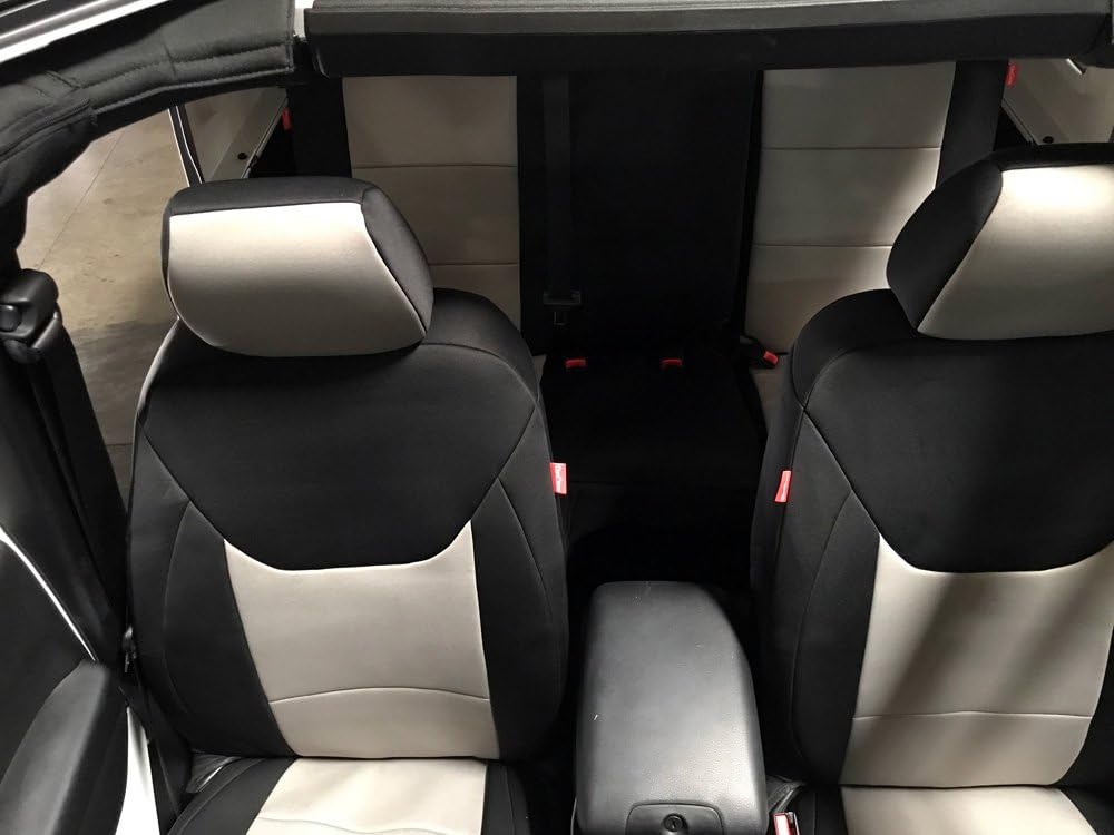 Gray & Black Neoprene Front & Rear Seat Covers V3660