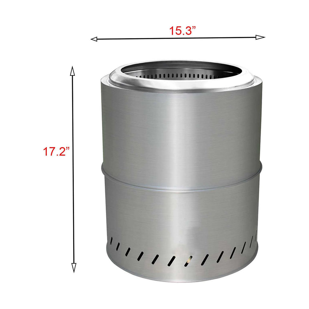 Portable Stainless Steel Smokeless Fire Pit with Removable Ash Pan and Travel Bag T252