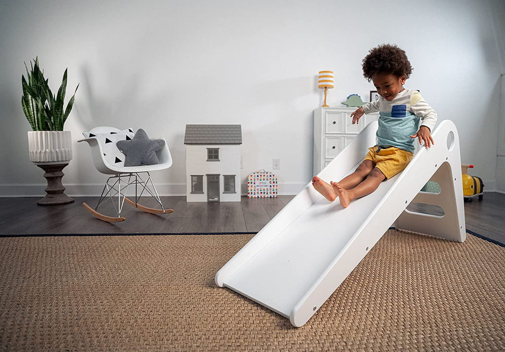 Wooden Indoor Slide for Toddlers (White) O5172