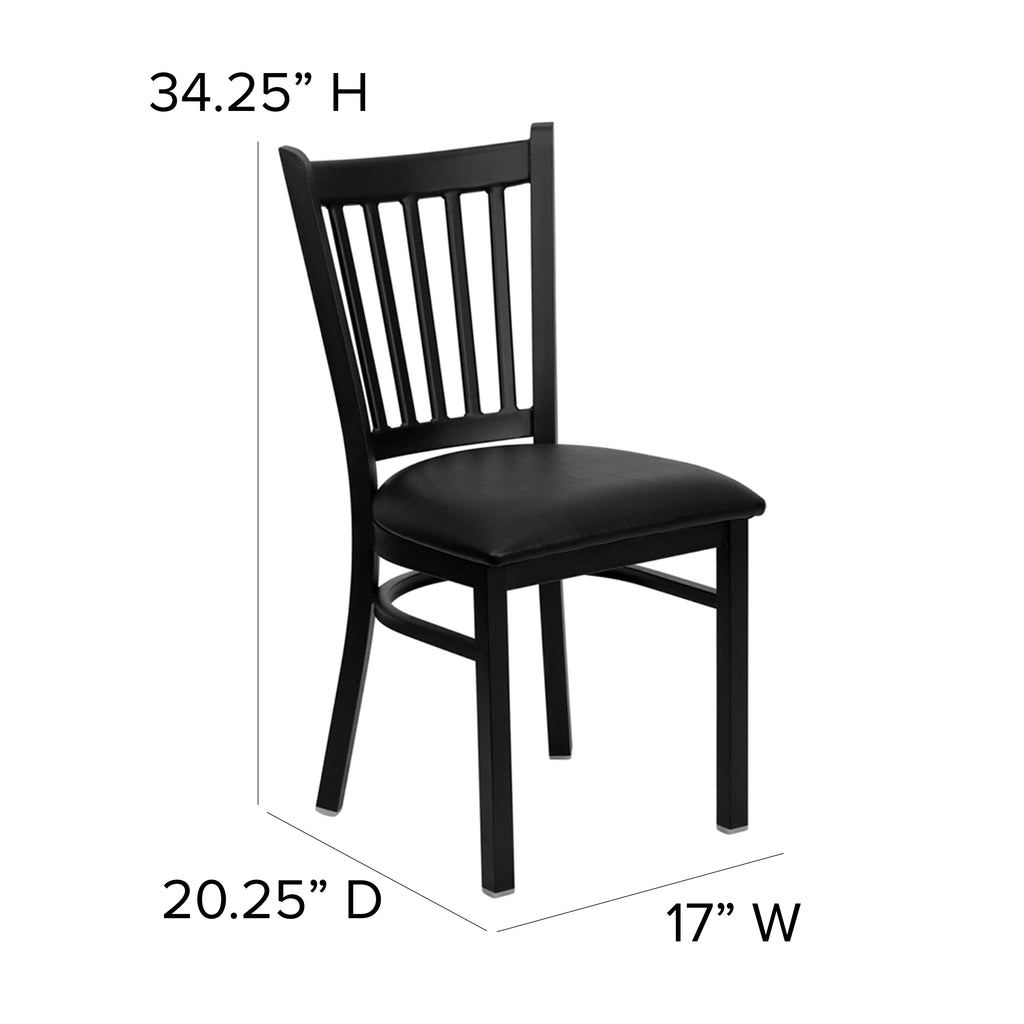Black Vinyl Seat Metal Restaurant Chair E111