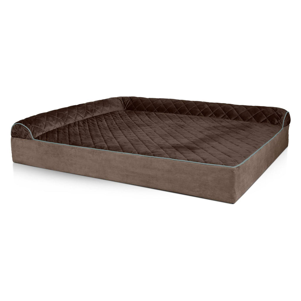 Espresso Velvet L-Chaise Dog Bed E827251