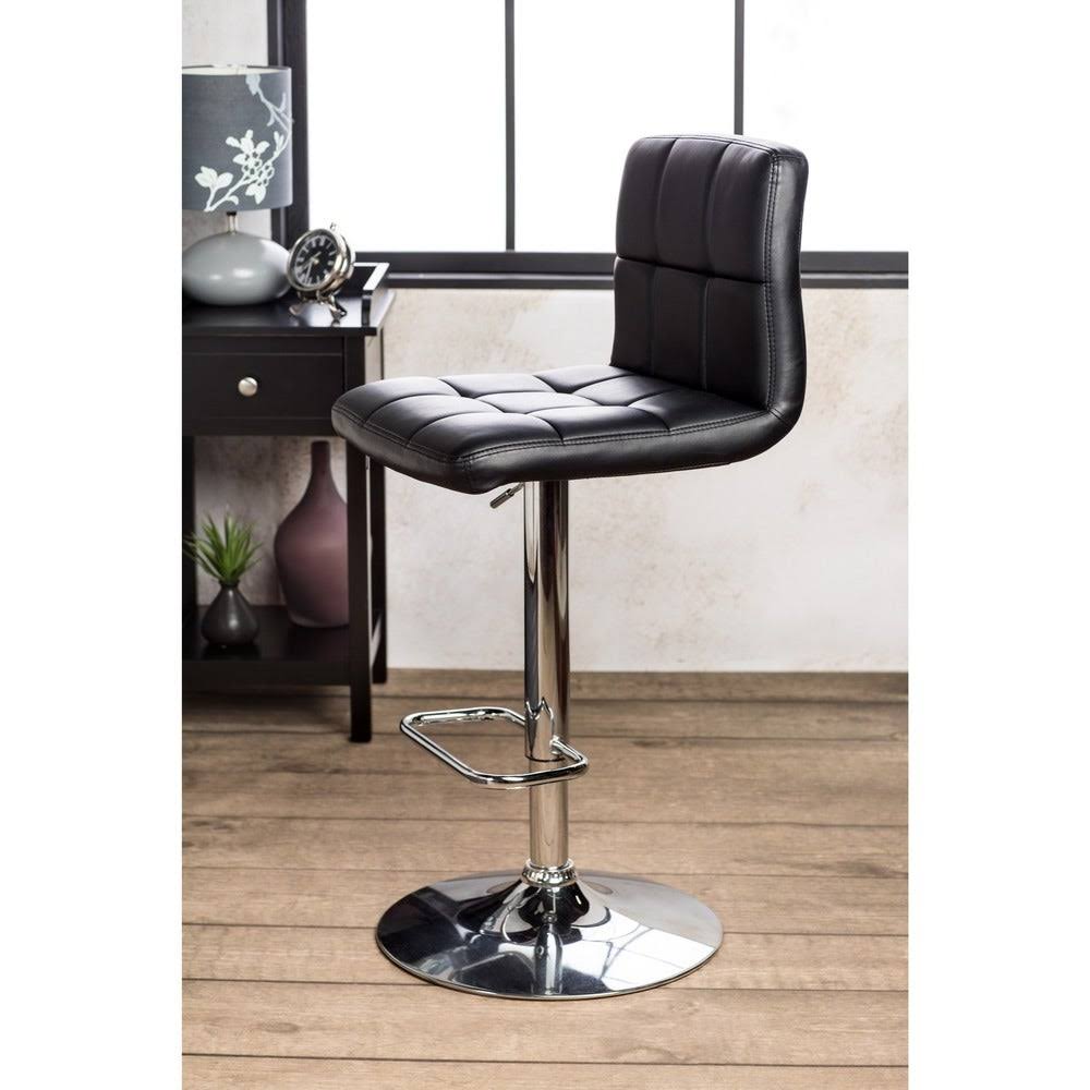 White Leatherette Bar Stool S569305
