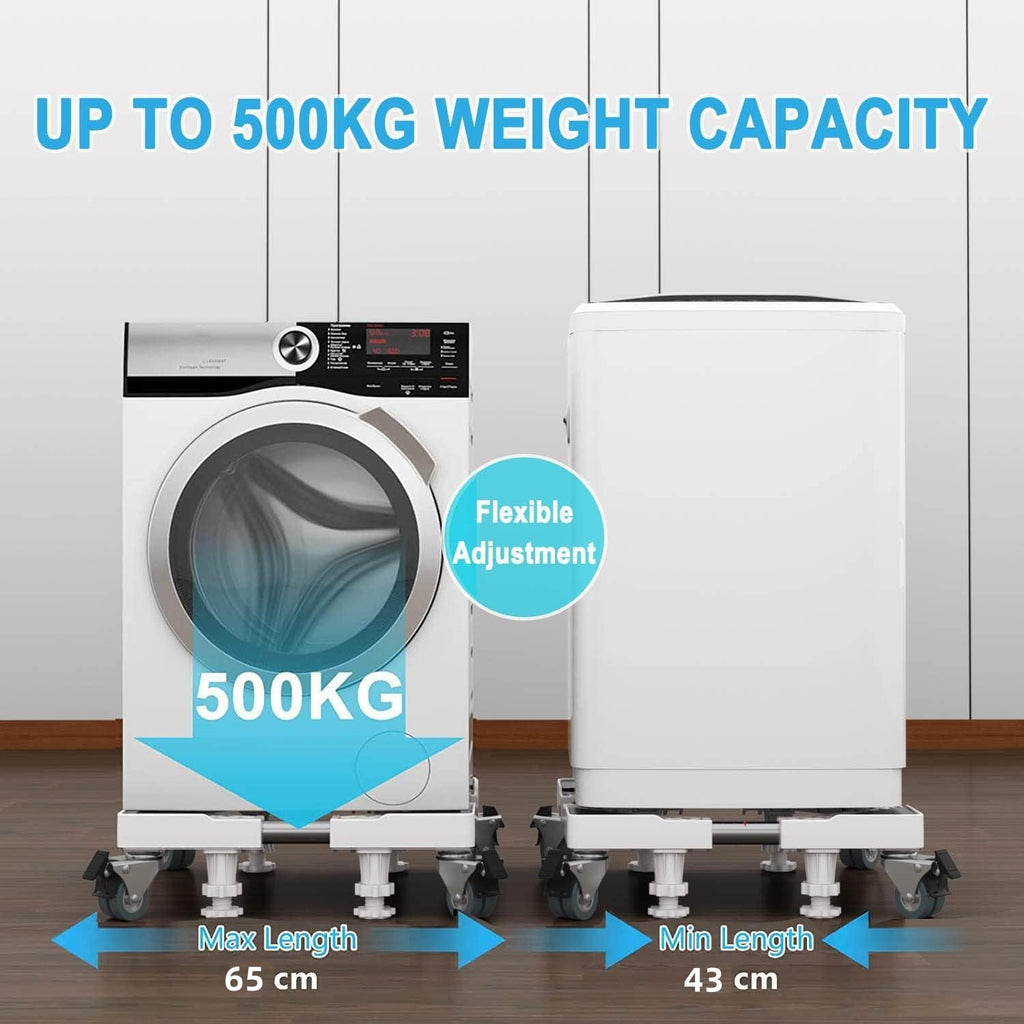 Adjustable Washing Machine Base with 4 Roller Wheels & 4 Feet U446502