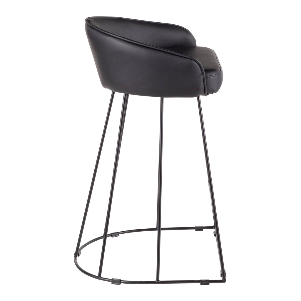 Set of 2 Contemporary Counter Stool Black/White B963