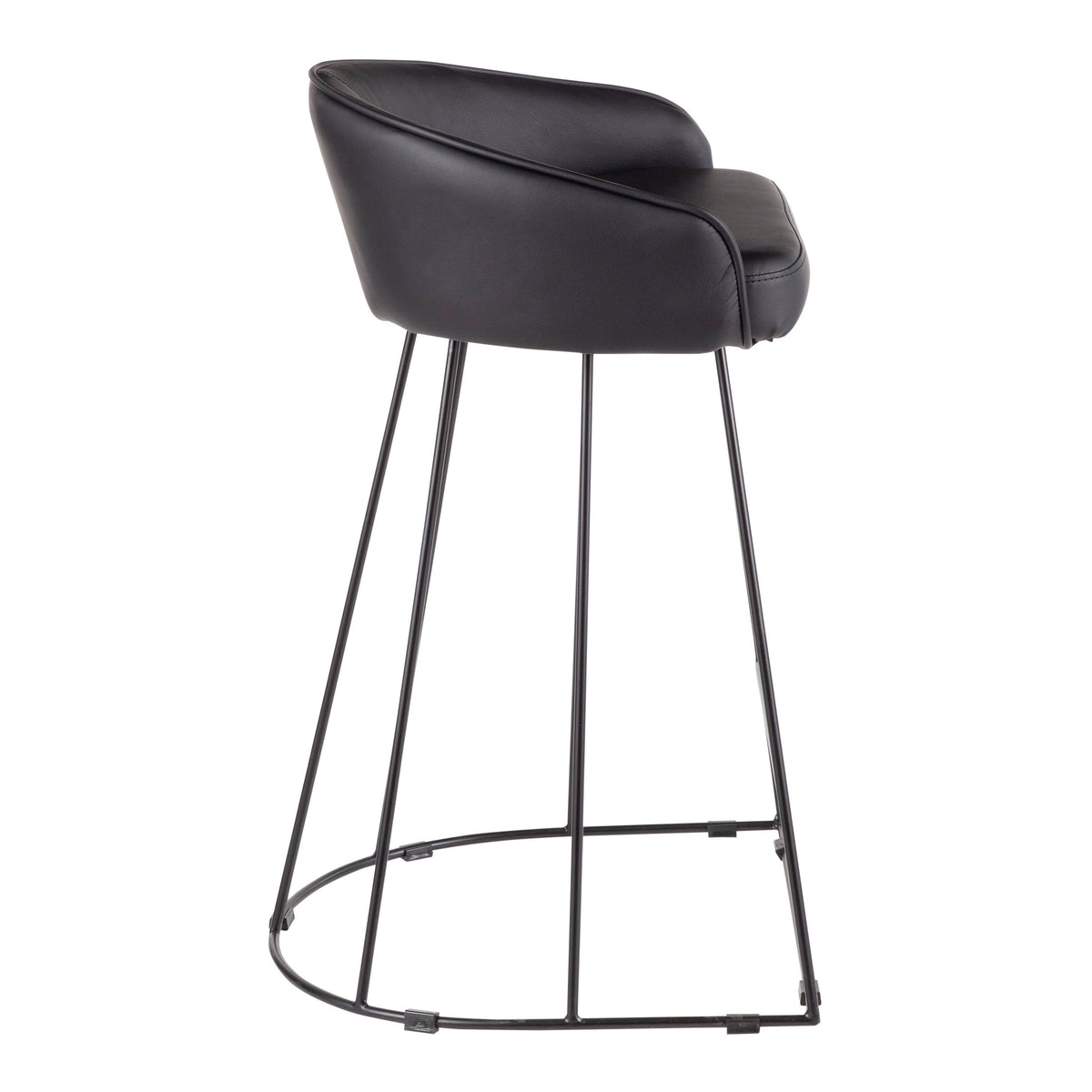 Set of 2 Contemporary Counter Stool Black/White B963