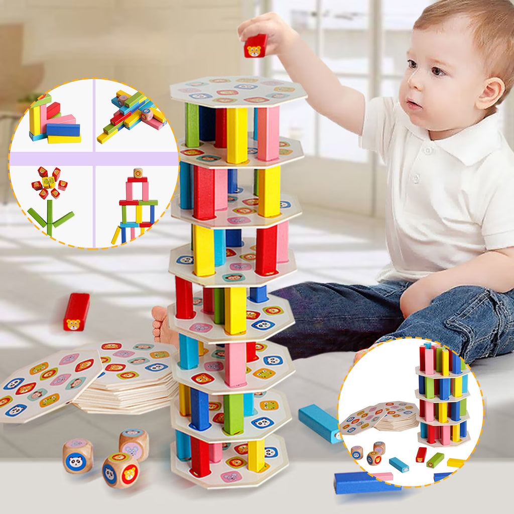 Wooden Building Blocks Stacking Tower Board Game Y8052