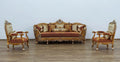 Red & Gold Wood Trim Sofa Set 3 X495402