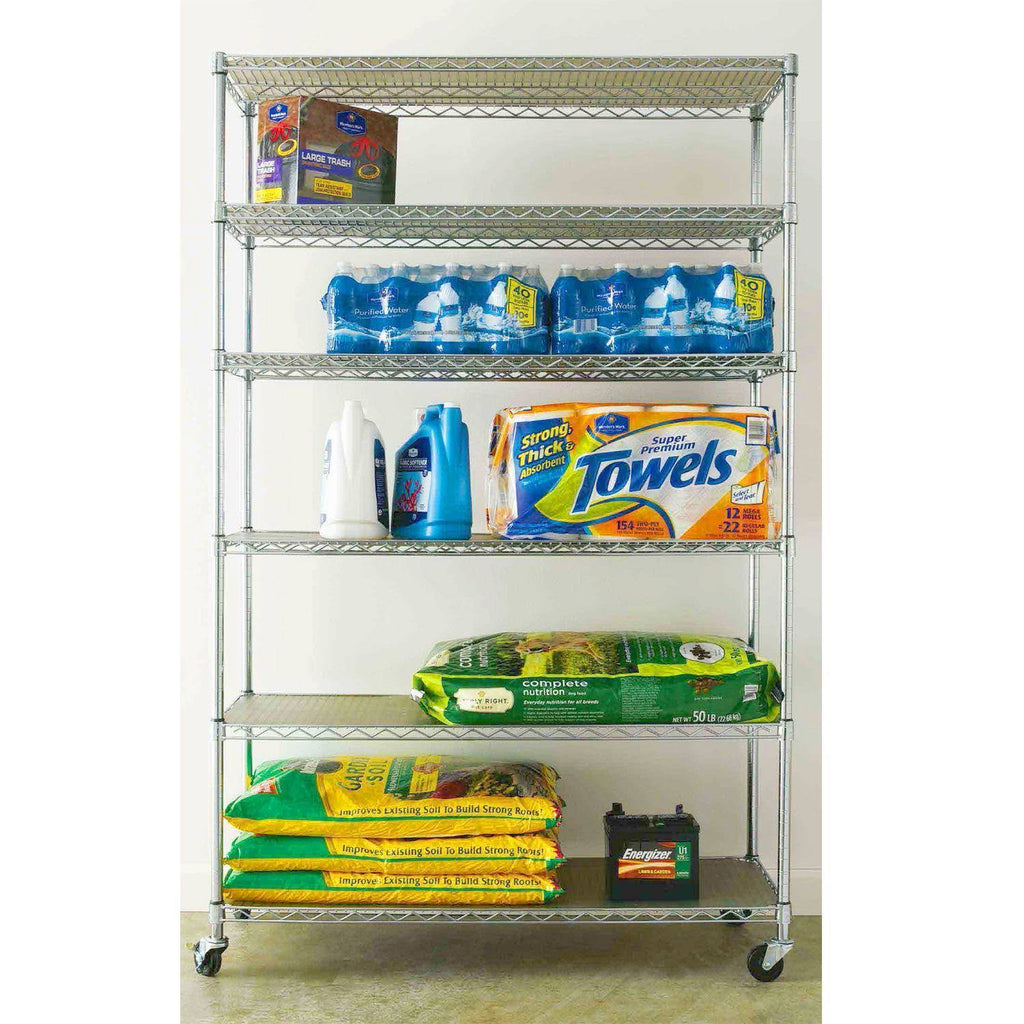 6-Level Commercial Storage Shelving, Grey Y65900