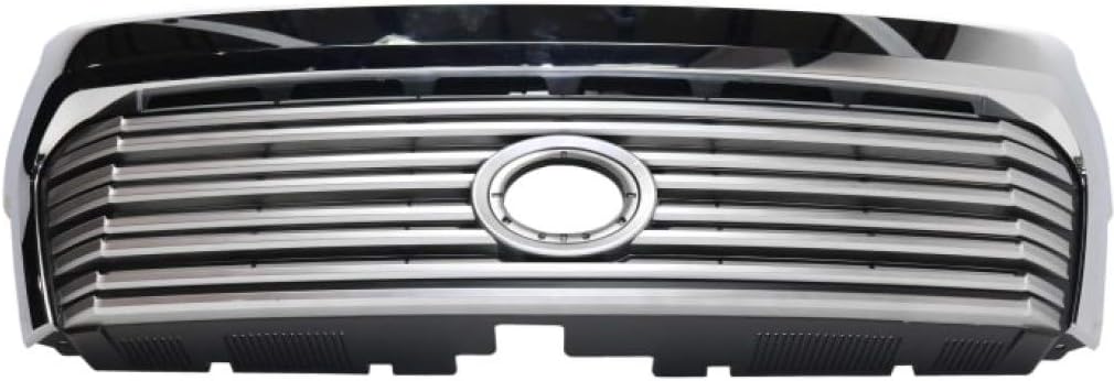Painted Silver Shell Grille Assembly with Gray Insert and Chrome Molding R6931