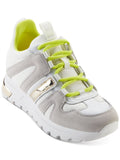 Beige Metallic Round Toe Wedge Lace-Up Athletic Sneakers 7.5 M V513356