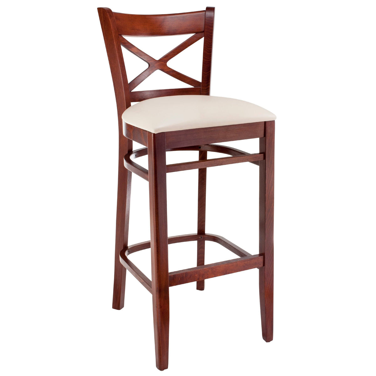 Black Solid Wood X-Back Microfiber Seat Bar Stool U681