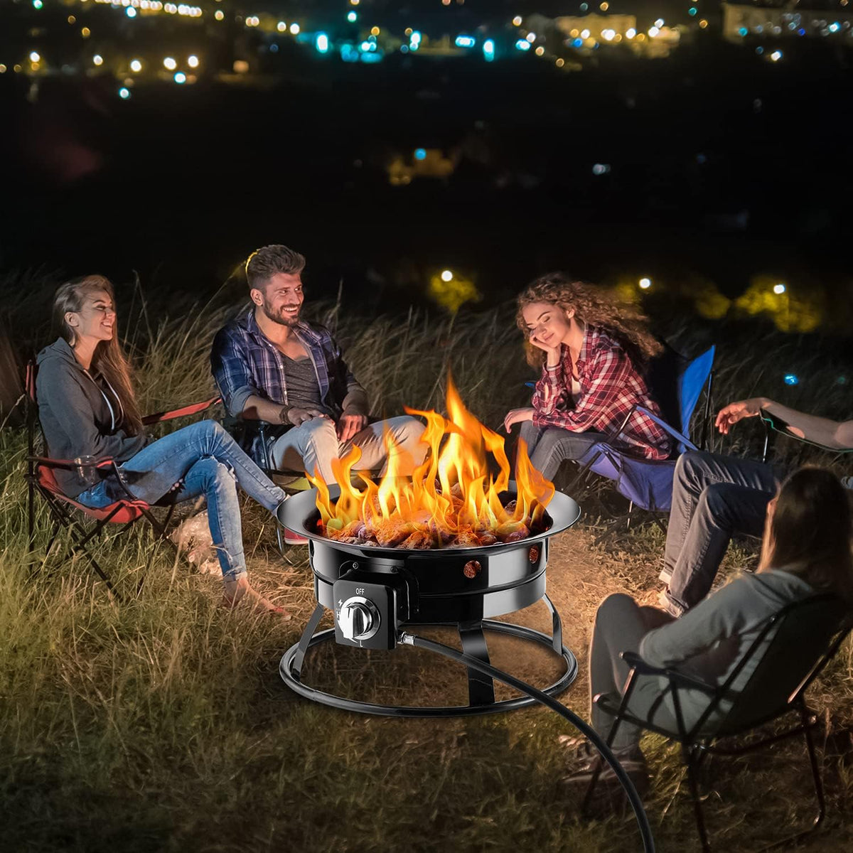18.5 Propane Gas Fire Pit, Portable Fire Bowl 58,000 BTU, Manual Ignition B926