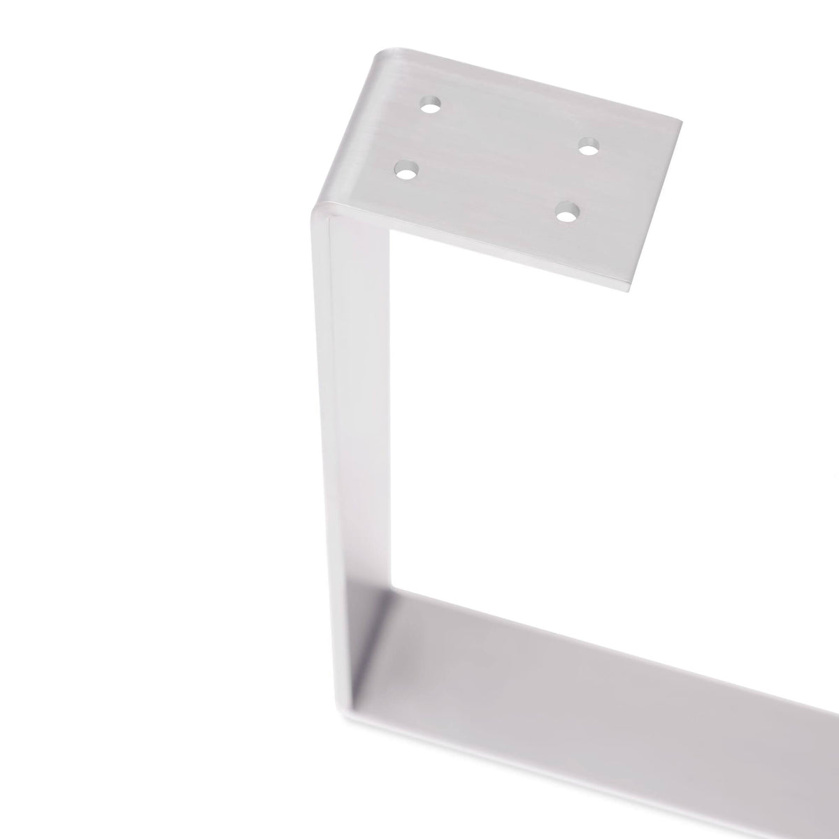 White U-Shape Flat Bar Table Leg & Bench Base Q232