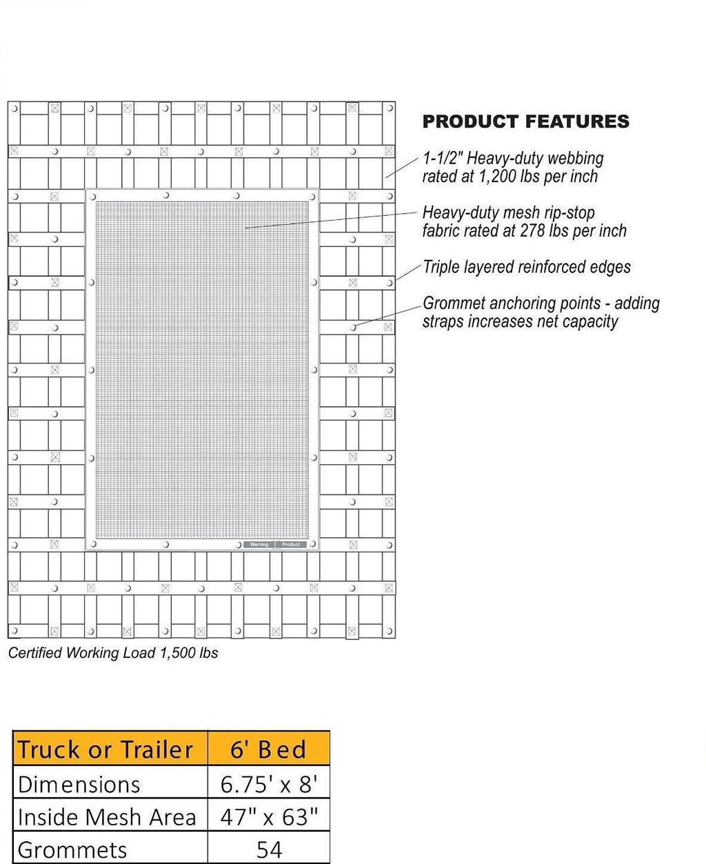 SafetyWeb Cargo Net A68124