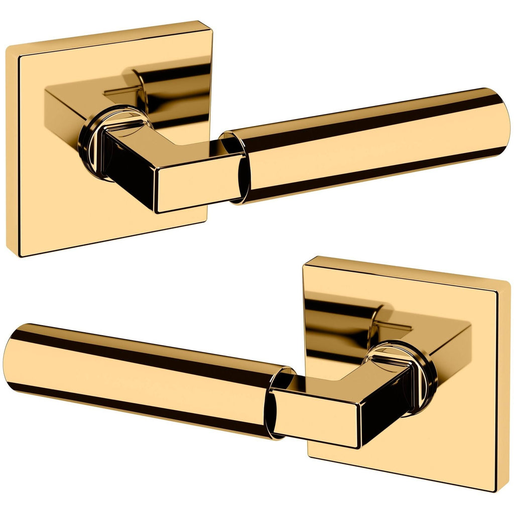 Satin Nickel Passage Door Lever Set with Square Rose A3094