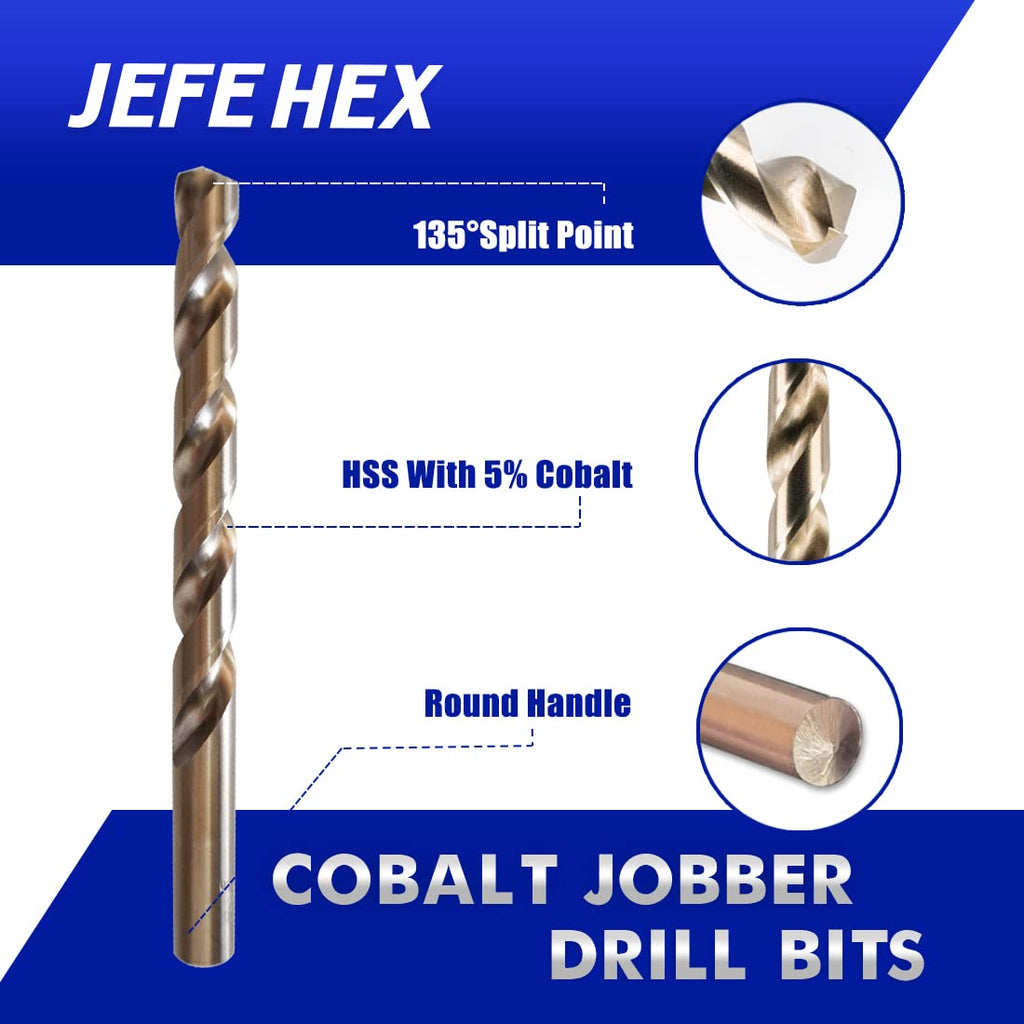115 pcs HSS Cobalt Drill Bit Set with Metal Indexed Storage Case S901859