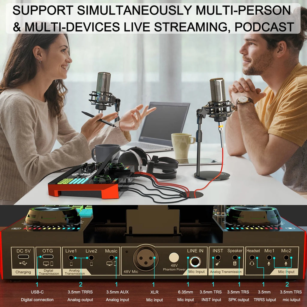 USB Audio Interface with Mixer & Vocal Effects F94512