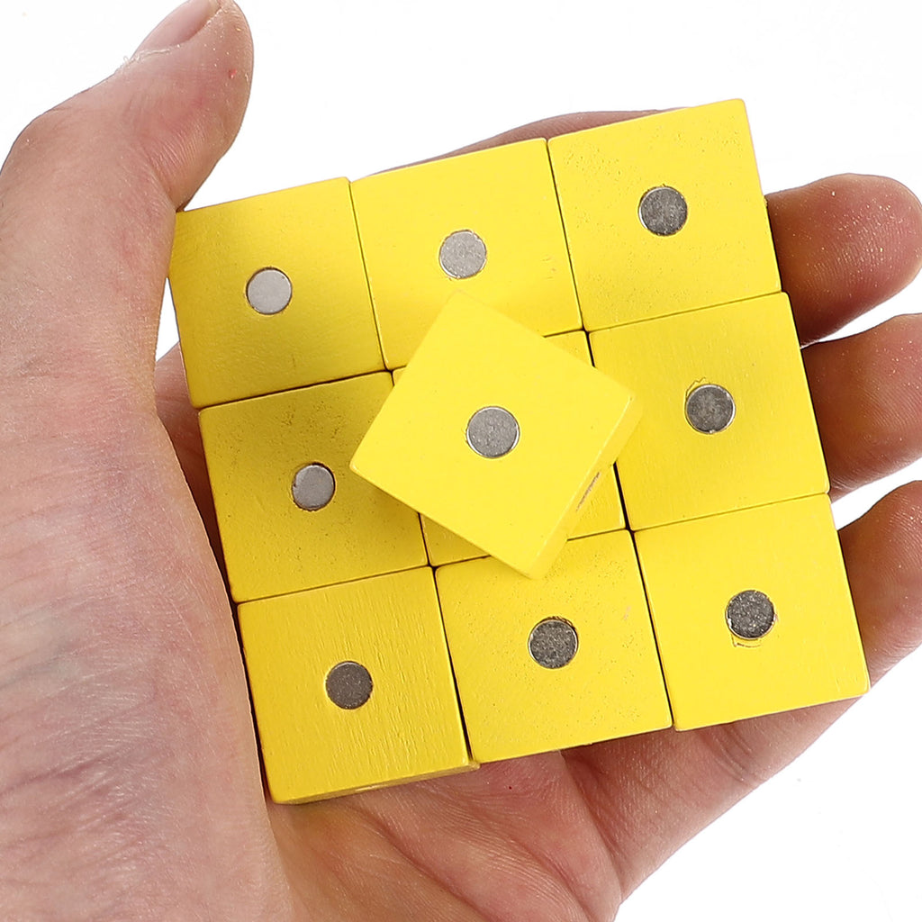 20 Pcs Magnetic Wooden Cube Blocks I894