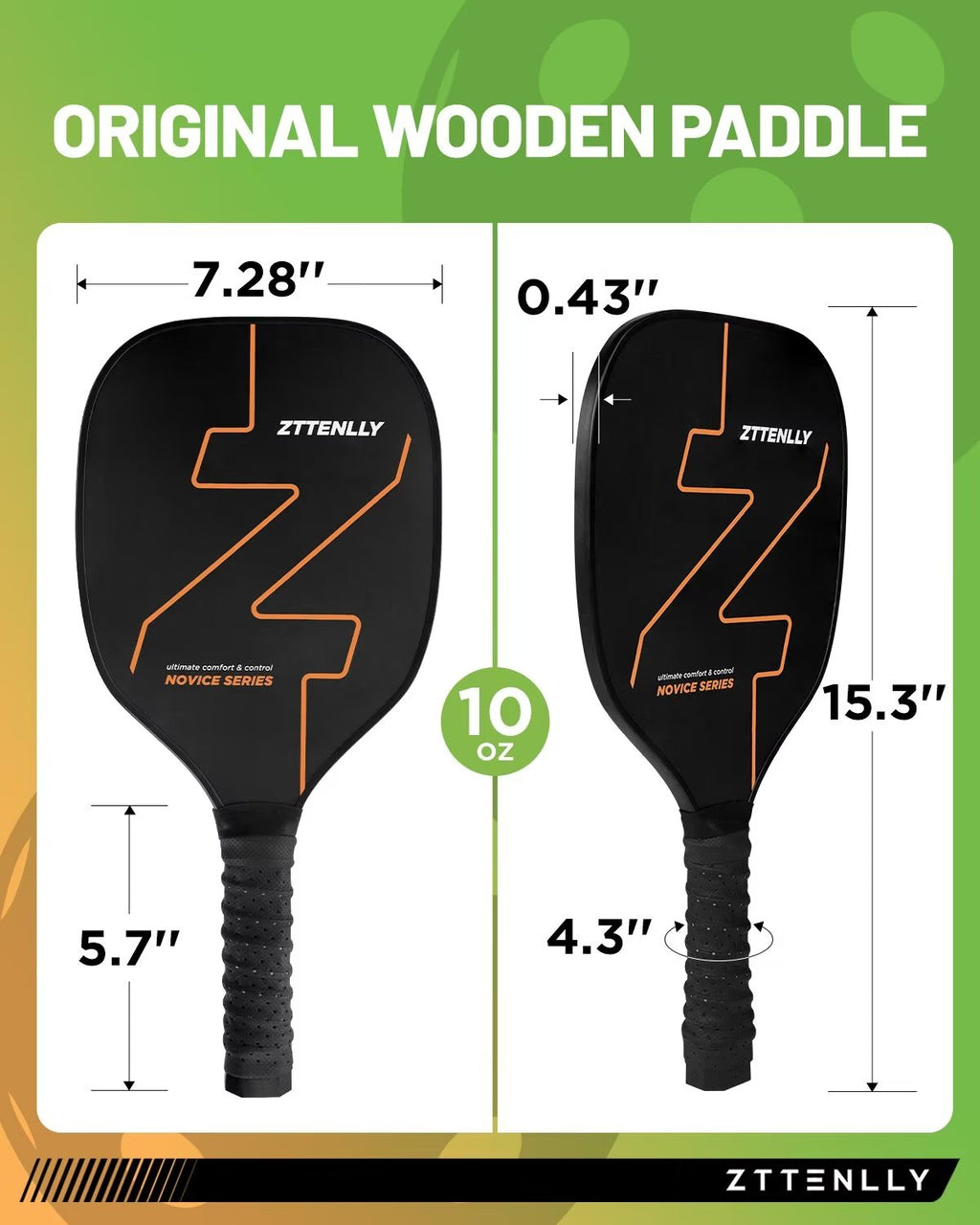 Pickleball Paddles Set of 2 with Carry Bag Wood Pickleball Rackets Y14325