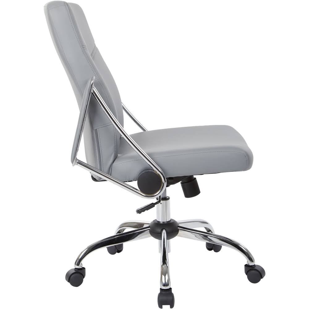 Charcoal Faux Leather Chair with Chrome Base J412806