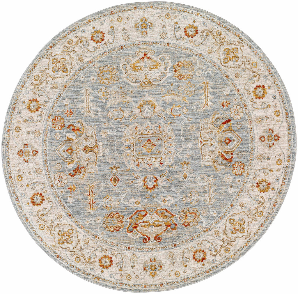 Blue, Gray, Red, Orange, Cream Runner Rug Z196