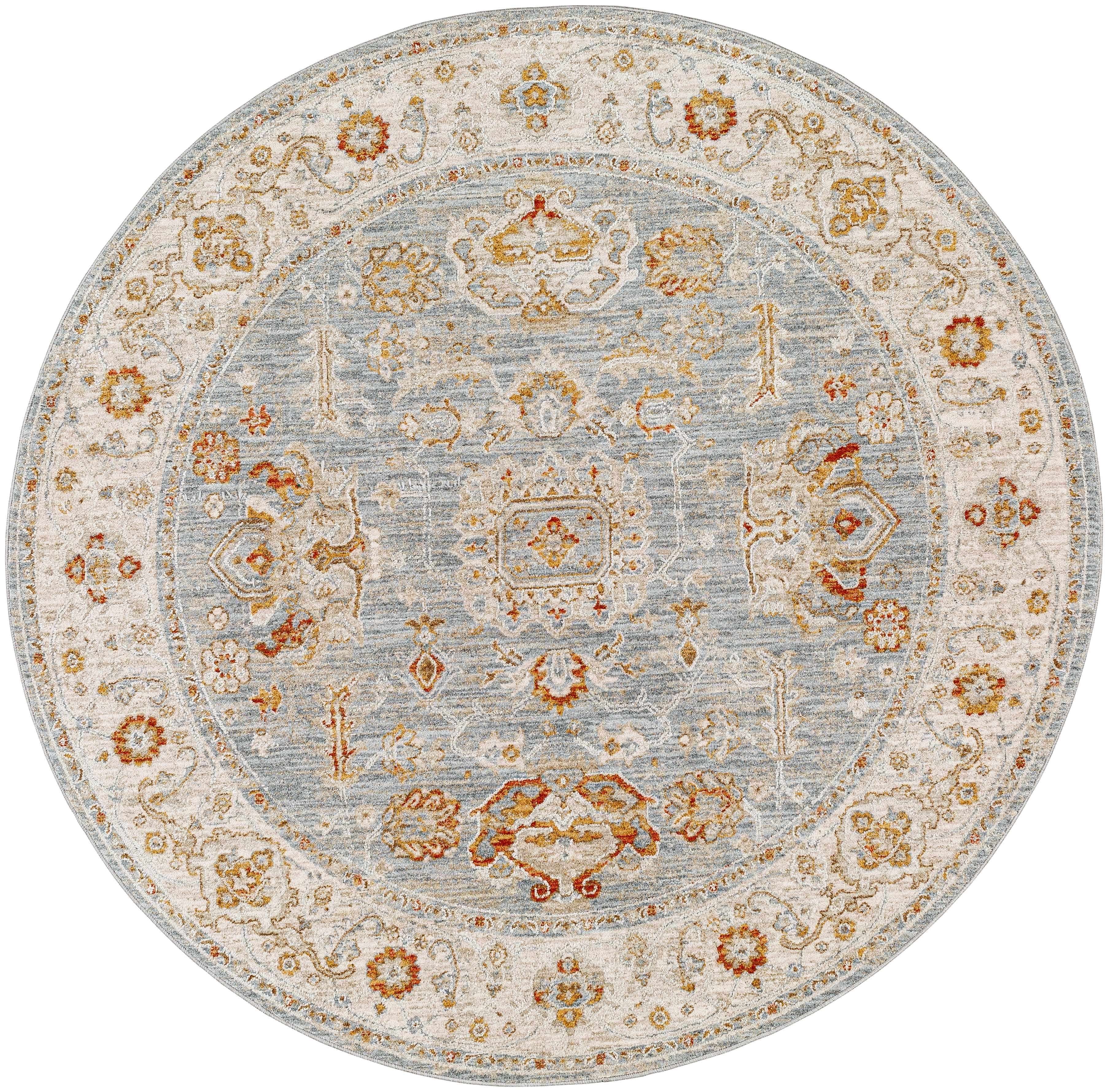 Blue, Gray, Red, Orange, Cream Runner Rug Z196