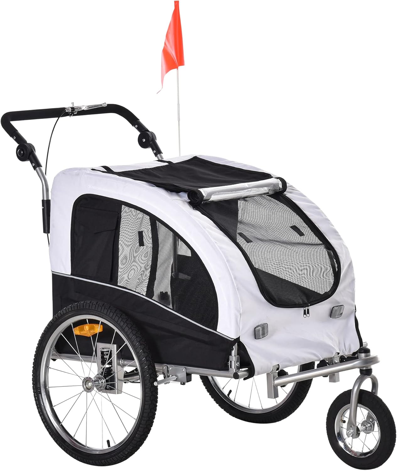 Blue 2-in-1 Dog Bike Trailer Pet Stroller with Canopy K122