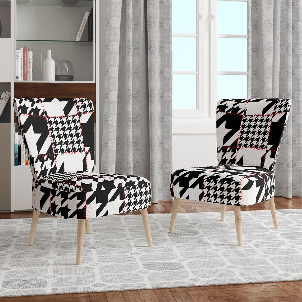 Upholstered Mid-Century Accent Chair Q567