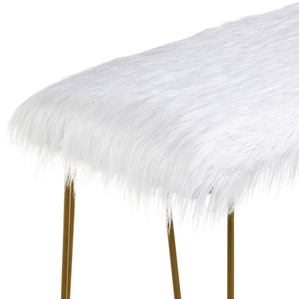 Silver / White Long Bench V647