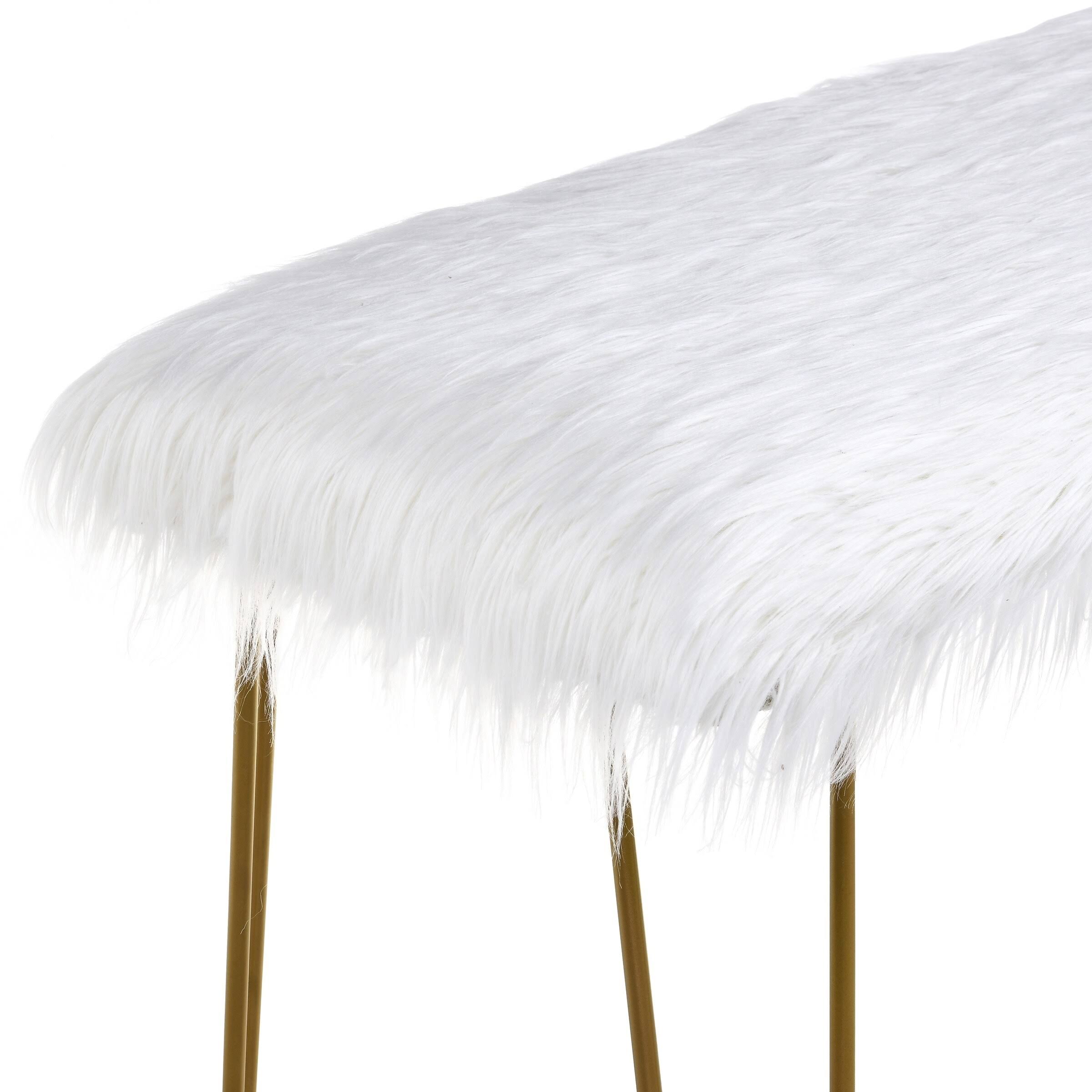Silver / White Long Bench V647