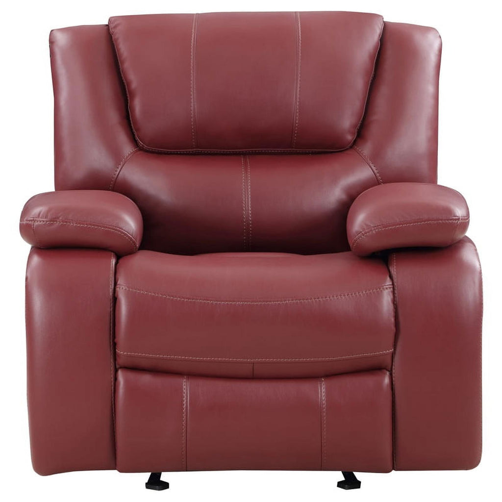 Red Faux Leather Upholstered Glider Recliner C251595