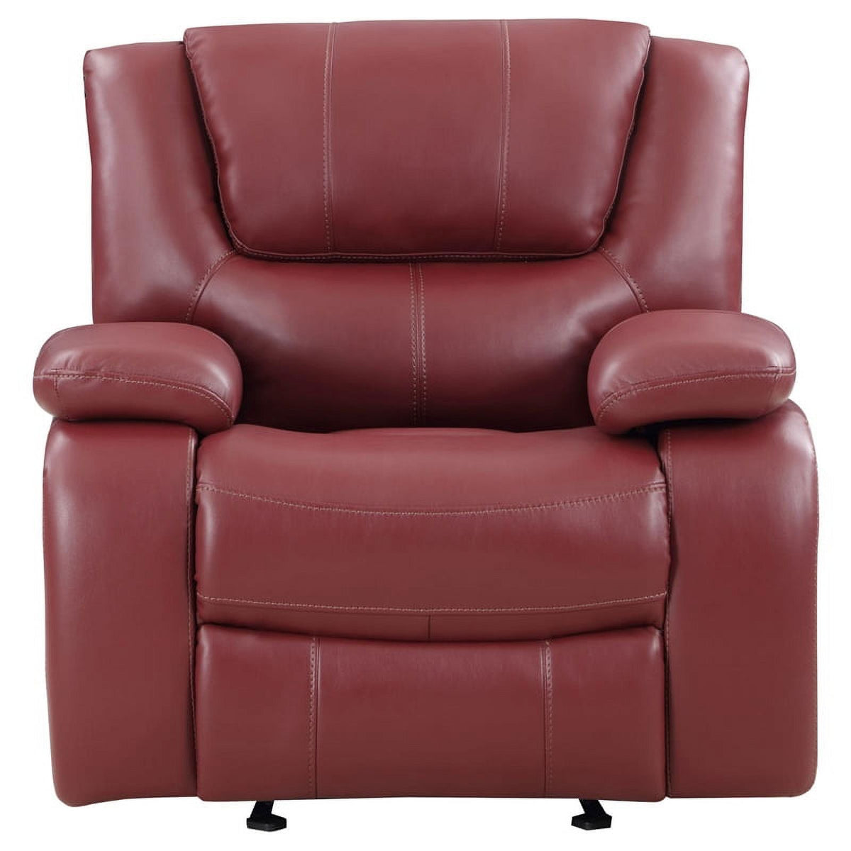 Red Faux Leather Upholstered Glider Recliner C251595