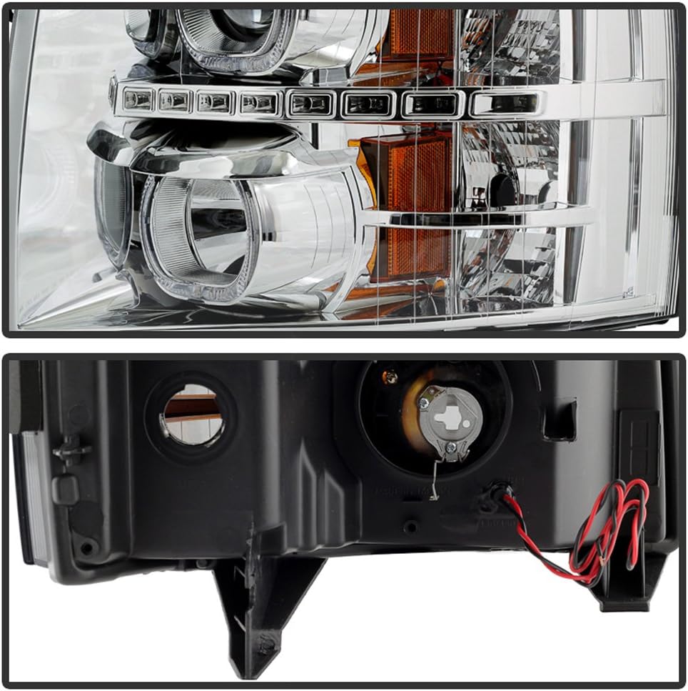2007-2013 Chevy Silverado 1500 2500 3500 LED Halo Projector Headlights S339