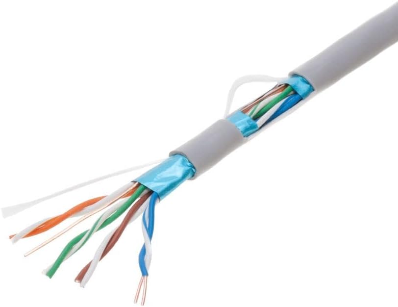 1000ft Cat5e White Solid 24AWG Shielded FTP Bulk Network Wire X56236