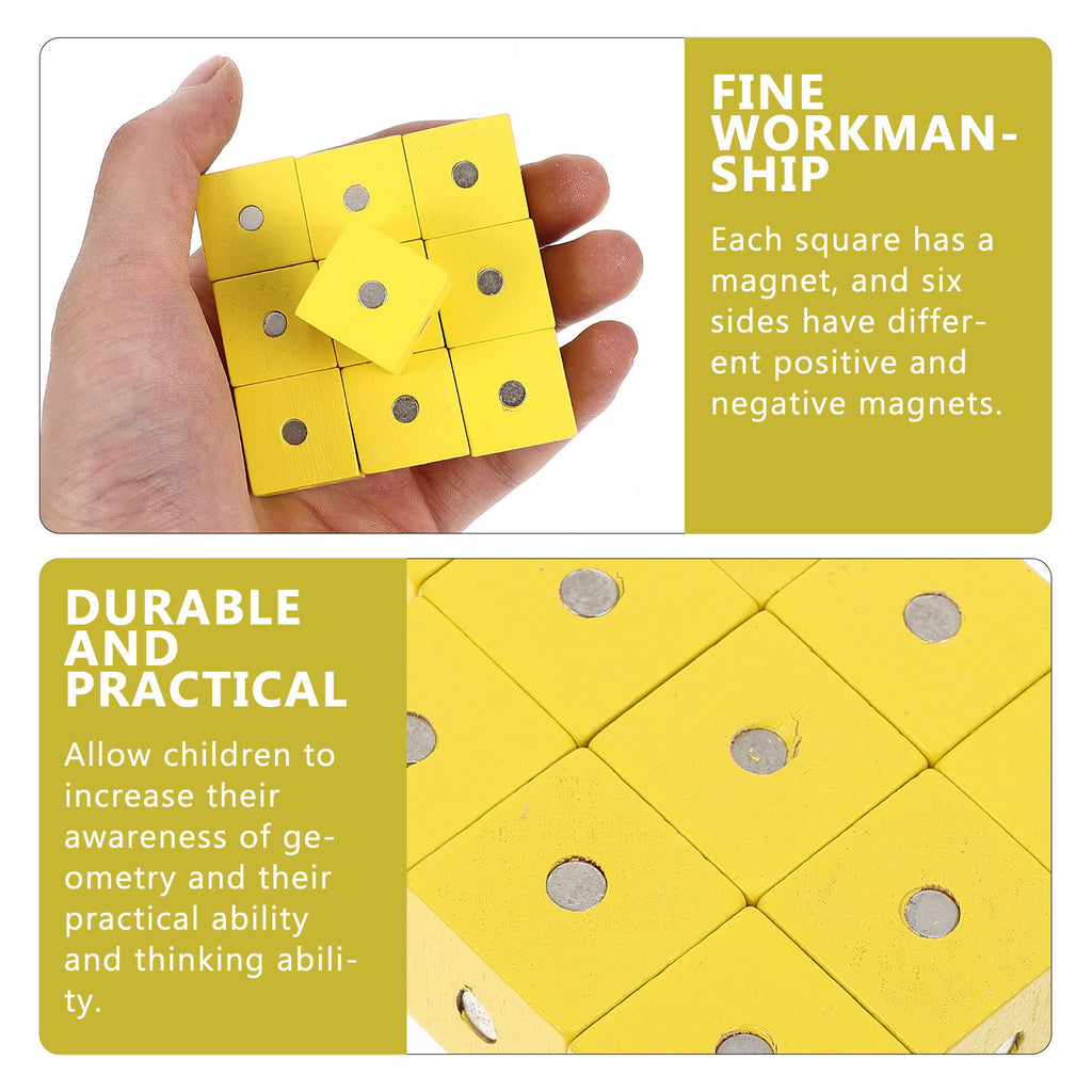 20 Pcs Magnetic Wooden Cube Blocks I894