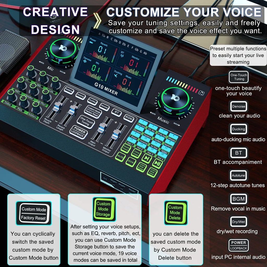 USB Audio Interface with Mixer & Vocal Effects F94512