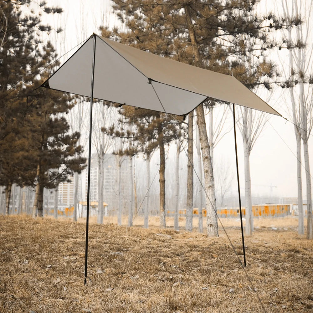 Waterproof Camping Tarp with Poles X39105