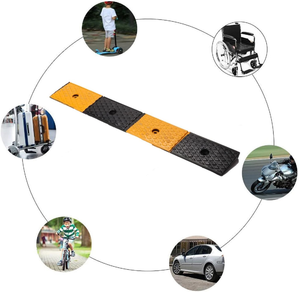 2 Rubber Heavy Duty Driveway Curb Ramp 10 Ton 39.3*5.9*2inch T86402