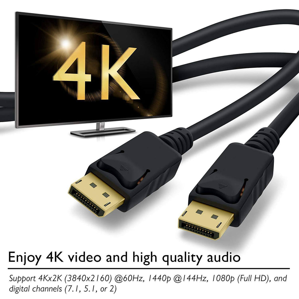 Gold Plated DisplayPort to DisplayPort Cable 10 Feet Black H288