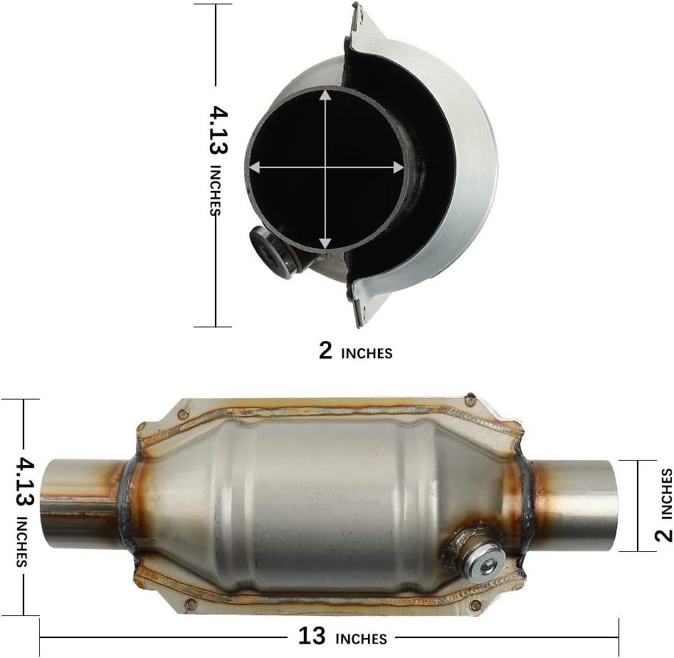 2 PACK Universal Catalytic Converter with O2 Port & Heat Shield Y18710