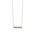 14k Rose Gold Plated 925 Sterling Silver Engravable Bar Necklace 16+2 Inch C7914