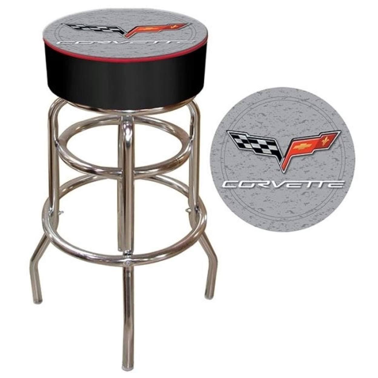 Padded Bar Stool - Silver T198