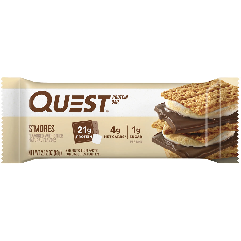 (3 pack) Quest Protein Bar, Smores, 20g Protein, Gluten Free, 4 Ct N189