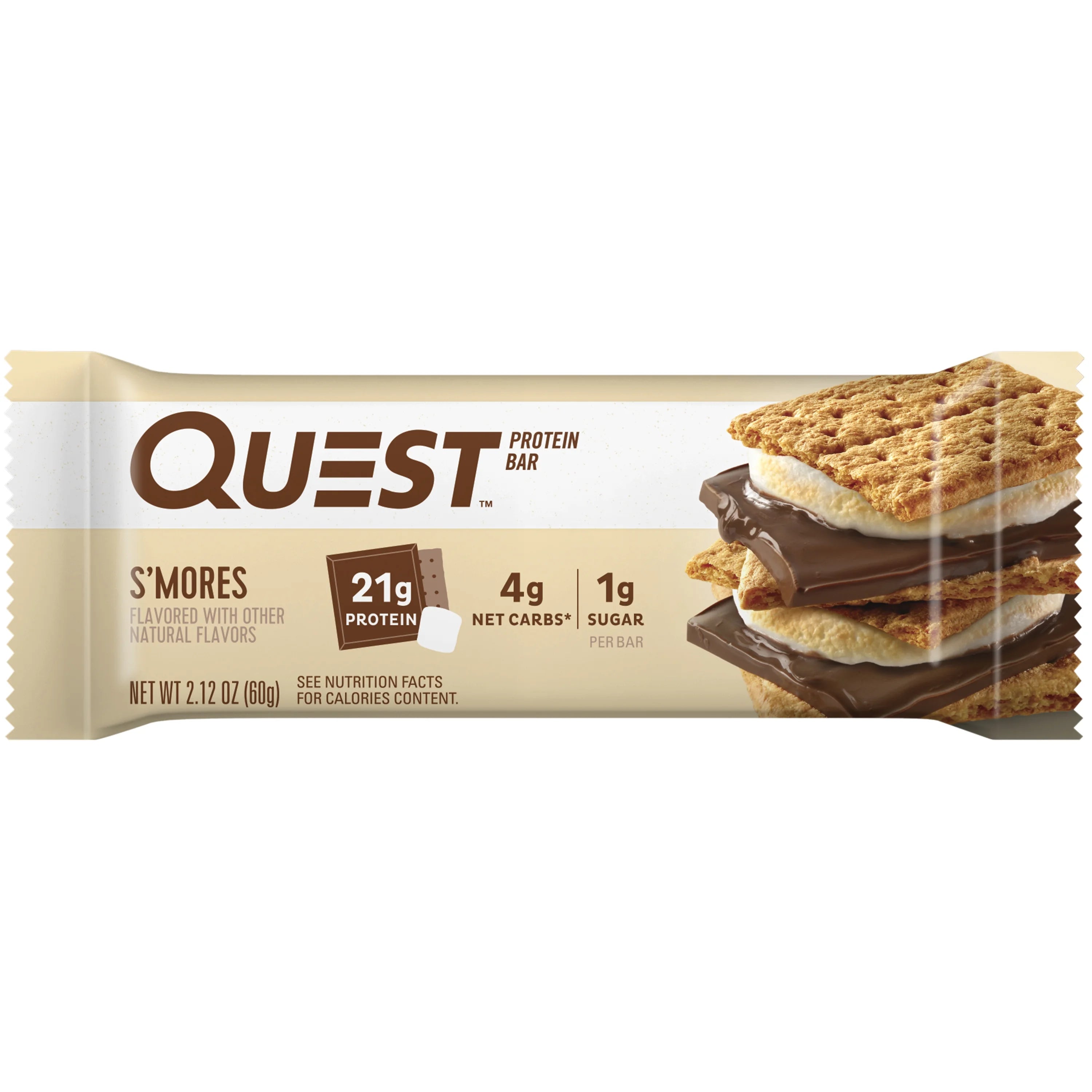 (3 pack) Quest Protein Bar, Smores, 20g Protein, Gluten Free, 4 Ct N189