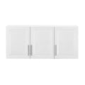 White 3-Door Wall Cabinet Wood Closet System A357