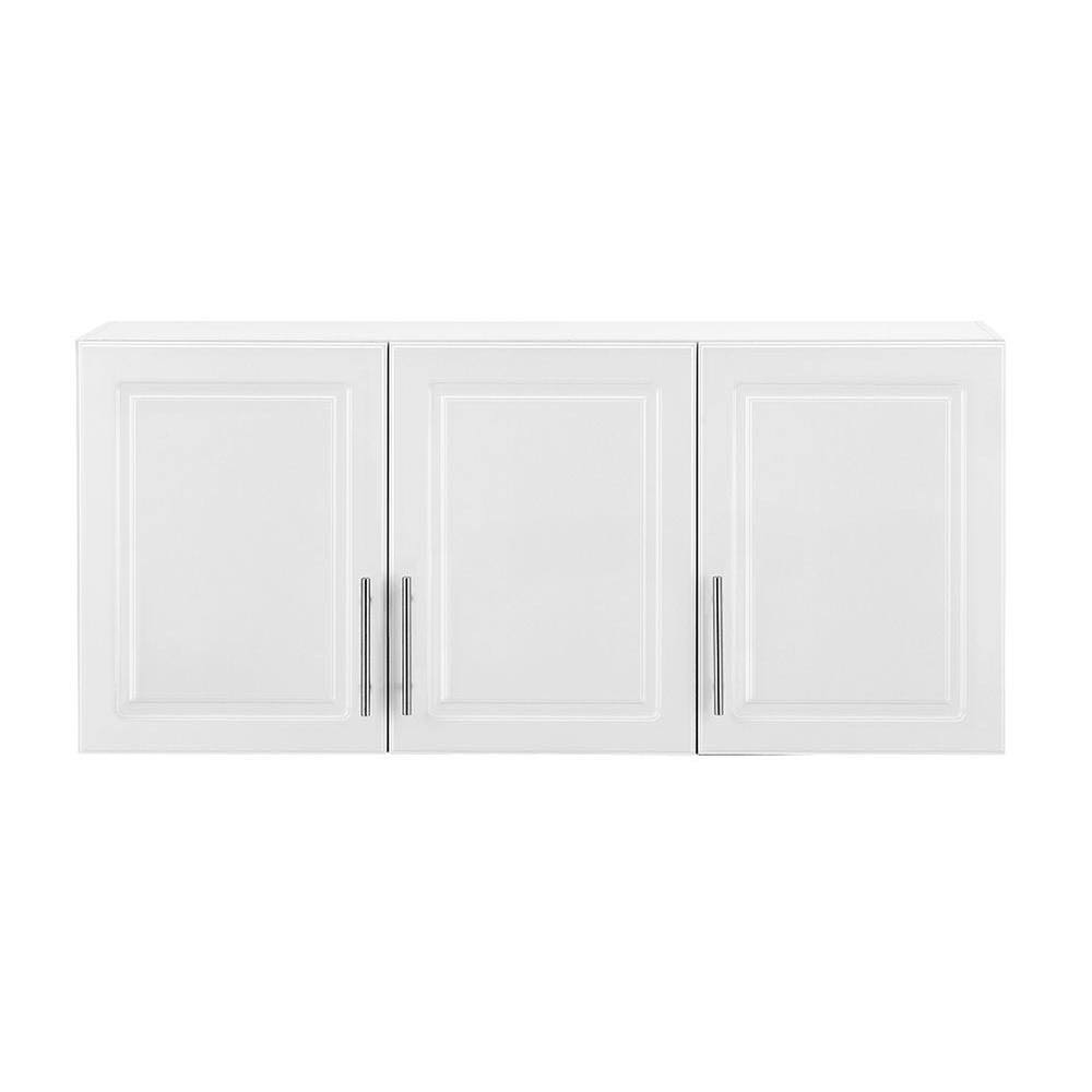 White 3-Door Wall Cabinet Wood Closet System A357